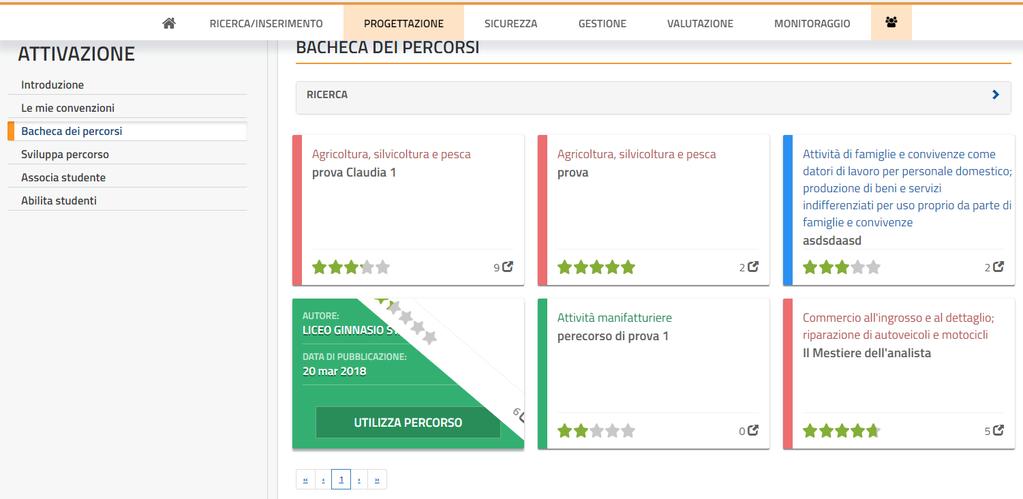 SVILUPPA PERCORSO da Bacheca dei Percorsi 3 Seleziona