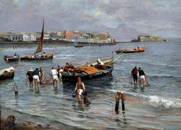 106 Pratella Attilio (Lugo di Romagna, RA 1856 - Napoli 1949) Pescatori nel golfo di Napoli