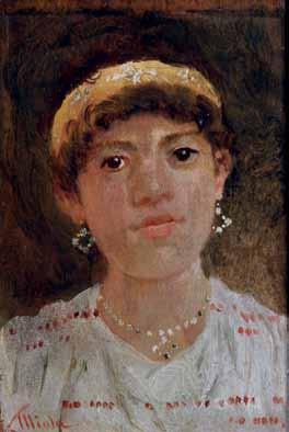 121 Miola Camillo (Napoli 1840-1919) Figura femminile olio su