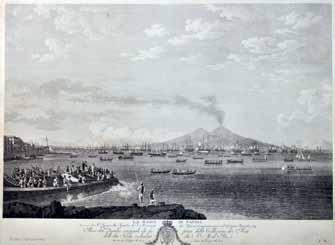 (1755-1805) La rada di Napoli da un opera del fratello Jakob Philipp Hackert (1737-1807) acquaforte, cm 66x90