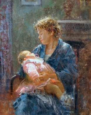165 Panza Giovanni (Napoli 1894-1989) Maternità olio su tela, cm