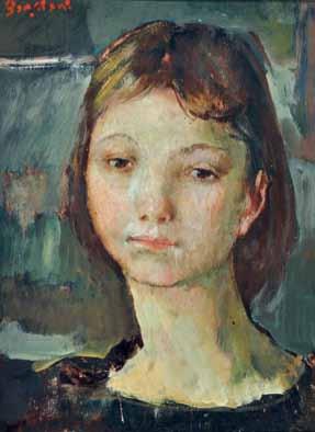 167 Bresciani Antonio (Napoli 1902-1998) Volto femminile olio su tavola,