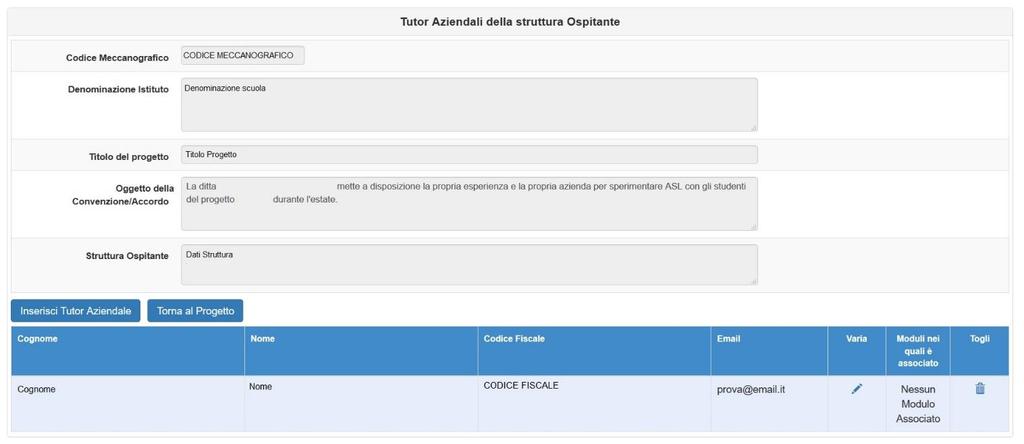 Una volta inseriti i dati della persona il sistema richiede di inserire il suo curriculum vitae e l incarico indicato pervenuto alla scuola da parte della struttura.