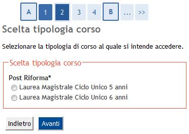 Scegli tra le opzioni proposte e clicca per proseguire. Fig. 4 Finestre per la scelta del titolo e del Corso A questo punto verranno visualizzati i Corsi di Studio della tipologia scelta (Fig. 5).