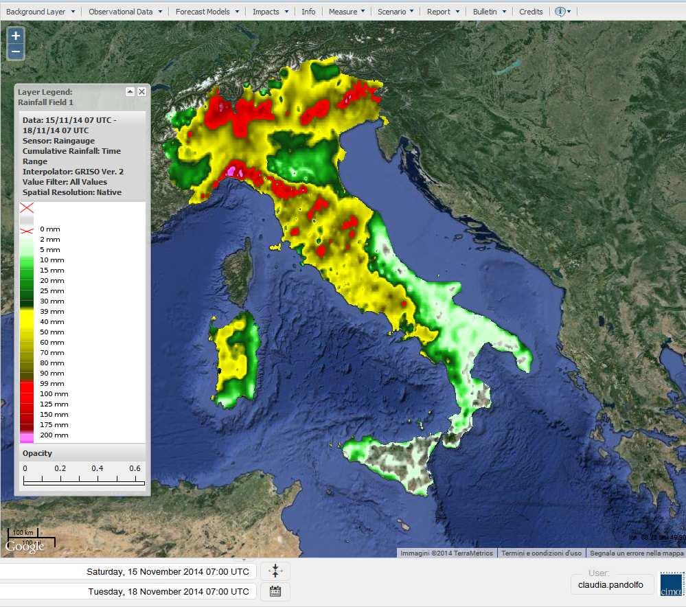 Rapporto preliminare sulle attività svolte dal della Regione Umbria nei giorni 17 e 18 novembre 2014 Nei giorni 17 e 18 novembre 2014 l Umbria è stata interessata da una intensa fase di maltempo che