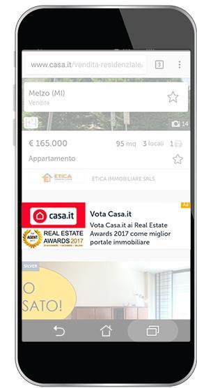 VETRINA MOBILE FORMATO MOBILE CON ALTISSIMA VISIBILITA Viene proposto con targetizzazione a rotazione a scelta tra: zona comune provincia Garantisce un alta visibilità