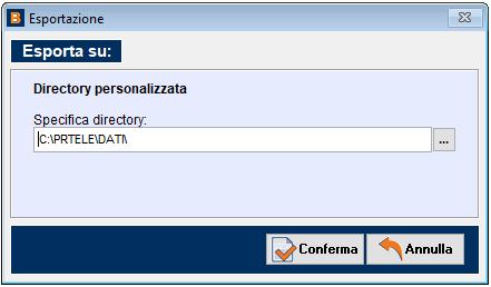 Una volta salvato tutte le informazioni, per procedere con la generazione del File Telematico, premere il pulsante. Verrà proposta la directory di salvataggio, impostata nella sezione Configurazione.