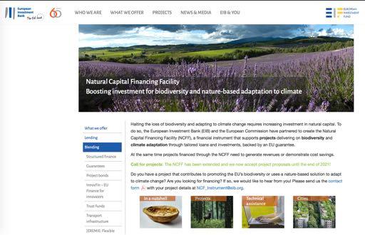 Natural Capital Financing (iniziativa EIB)