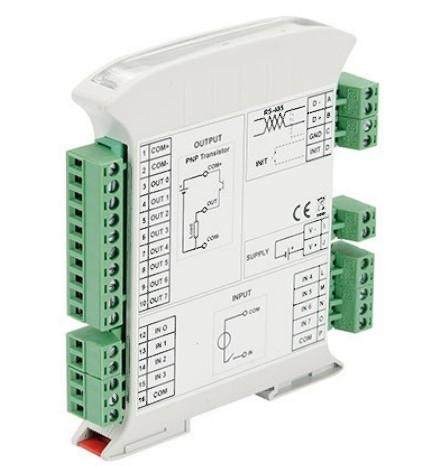 EMOD 3188/8 Acquisizione dati remota su Bus di campo Modulo Modbus Slave su rete RS-485 Protocollo MODBUS RTU/ MODBUS ASCII 8 ingressi digitali 8 uscite digitali PNP Protezione contro le