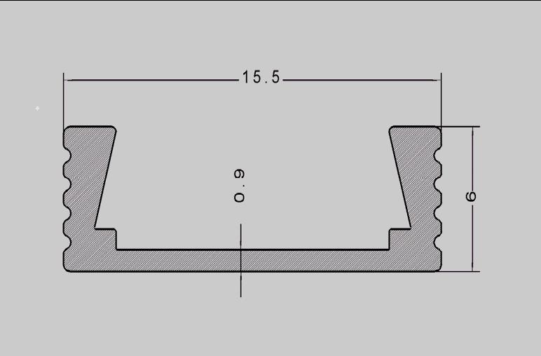 PROFILO ALLUMINIO 6 Per Coperture LED in plastica