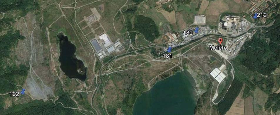 Pagina/Sheet 14/17 Miniera di Santa Barbara cantiere realizzazione emissario lago di Castelnuovo(PR020 zona 2 Sottozona 2a) Punti di misura identificati Punto di rilevamento (File GPS) 180 181 192