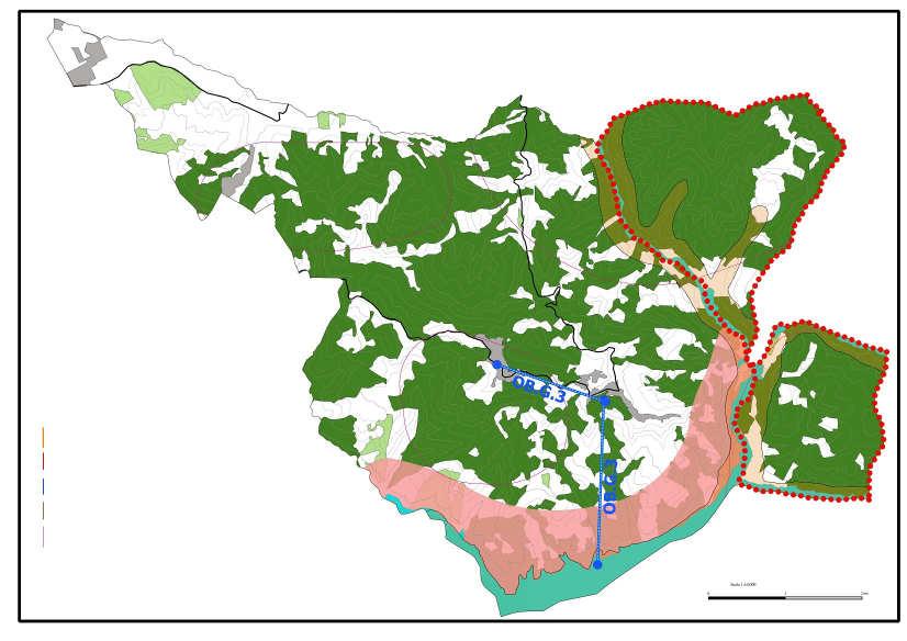 OBIETTIVI : DIRETTRICE 1 - CAPOLUOGO-SAN FELICE Obiettivo Generale n 2 Riorganizzazione dei tessuti e delle funzioni dei nuclei urbani del capoluogo e della frazione Monte Cicerale con l edificato di