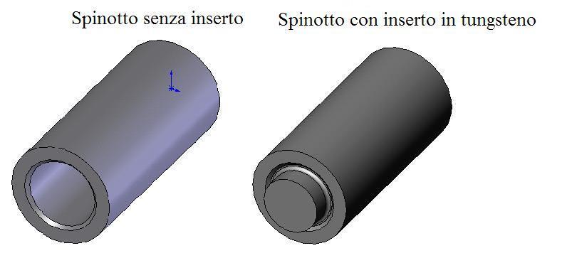 Spinotti, lo spinotto senza inserto è dei cilindri 1 e 3, lo spinotto con inserto è del cilindro 2.