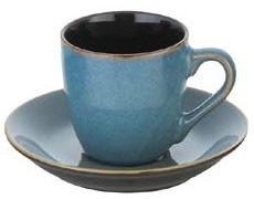 PIATTINO BLU PER TAZZA THE 958 - TAZZA CAFFÈ BLU INTERNO NERO CL