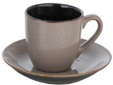 CAFFÈ 9544 - TAZZA THE GRIGIA INTERNO NERO CL 9545 - PIATTINO