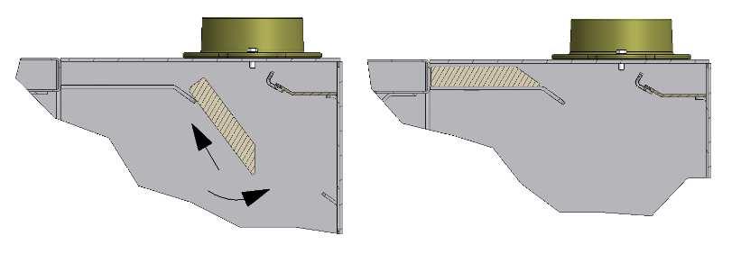 Inserire il deflettore (2) nella camera di combustione