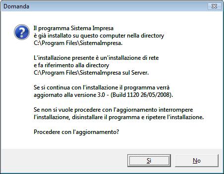 Si noti che l intestazione della videata in alto a margine DEVE essere Aggiornamento e non Installazione Se appare Installazione interrompere l operazione e contattare l assistenza. 10.