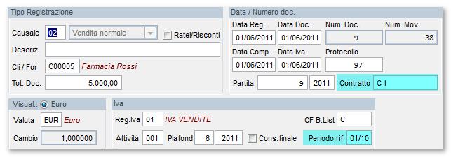 ESEMPIO NOTA SENZA DOCUMENTO NELL ANNO PRECEDENTE O PIÙ DOCUMENTI 1.