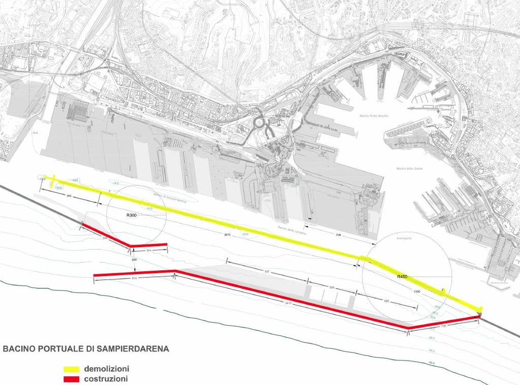 NUOVA DIGA FORANEA DEL PORTO DI GENOVA L intervento ha per obiettivo la realizzazione di una nuova configurazione portuale che: garantisca adeguatamente la protezione dei bacini interni assicuri i