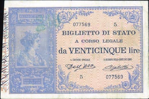 centrale meglio di MB 300 586 25 Lire 21/07/1895 - Alfa 95; Lireuro 20A RRRRR -