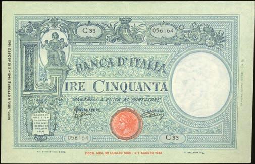 607 608 607 Repubblica Sociale (1943-1945) 50 Lire - Barbetti 08/10/1943 - B.I.