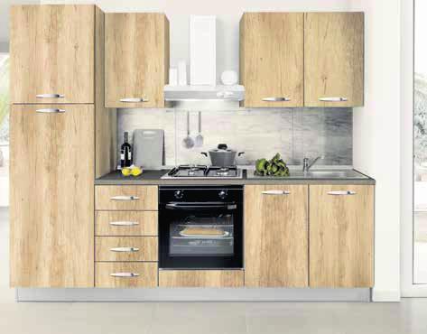 8, 0 0 Cucina completa, come da foto, colore: bianco e legno scuro, 330x120 cm, incl.