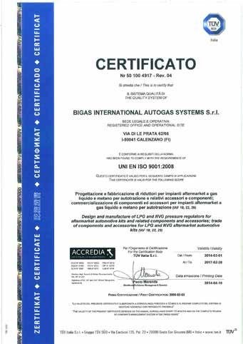 Sistema di Gestione della Qualità ISO 9001 Qualità: la nostra prerogativa! La certificazione ISO 9001 per noi non è solo un certificato.