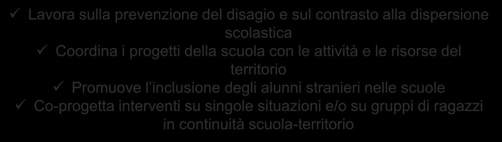 Le funzioni degli educatori (1) Educatore di rete negli Istituti