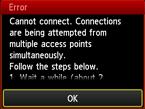WPS Impossibile effettuare il collegamento. Tentativo di connessione simultanea da più punti di accesso. (Cannot connect.