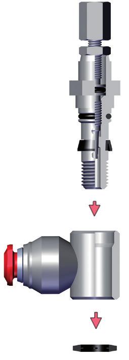 Regolatori di portata da M5 / Flow Regulators valves M5 Size Nelle tabelle che seguono riportiamo le misure di raccordi orientabili Serie 1000, 50000 e 57000 che possono essere montati con i