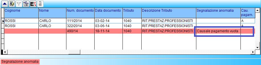 Negli altri casi, per controllare il dettaglio dei compensi, è consigliabile togliere il flag.