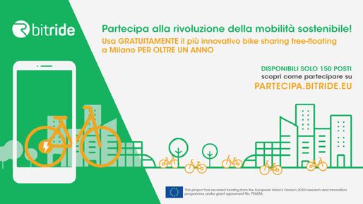I progetti per la sharing mobility: Bitride 23 Il Servizio Sostenibilità promuove nel corso del 2018 la sperimentazione di un nuovo servizio di bike sharing free floating per la città di Milano,