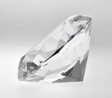 Fermacarte Diamante in cristallo DS121 Ø 50 x 35 mm