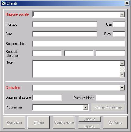 CLIENTI Il software in dotazione permette di archiviare i dati dei clienti e delle centrali installate per una più efficace e agevole manutenzione.