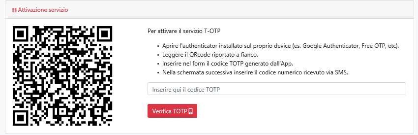 Gestione TOTP (2/3) Come attivare il servizio (generare un nuovo token) Aprire l applicazione authenticator sul proprio cellulare Accedere al portale https://motpng.telecomitalia.