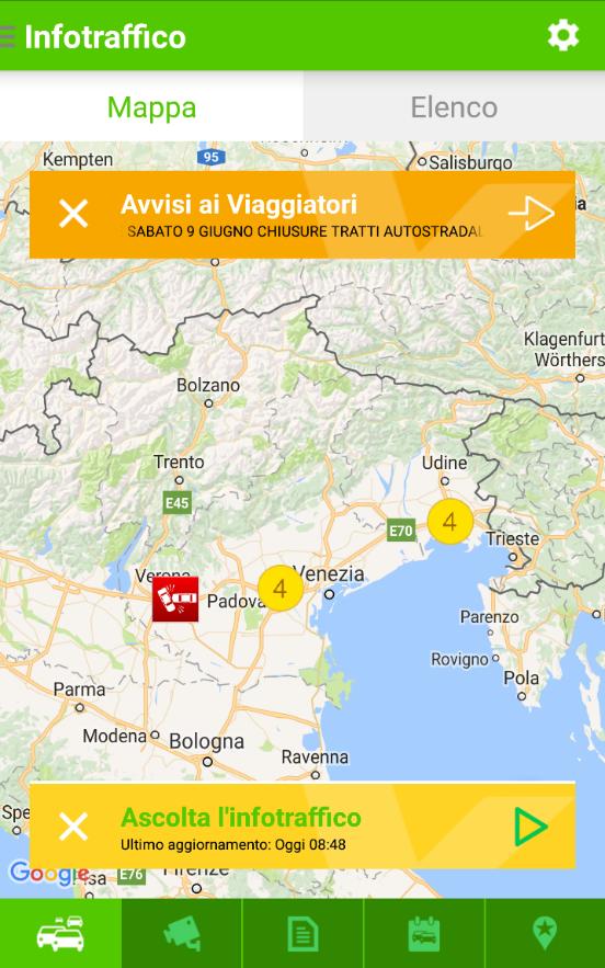 4.1 Infotraffico Informazioni in tempo reale sulle condizioni della viabilità autostradale.