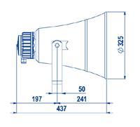 e lavoro da 20 a 75 mt. Lunghezza mm. 456, cromata, padiglione Ø mm. 300. Solo corno, funziona con I aria compressa disponibile a bordo, 6/12 atm.