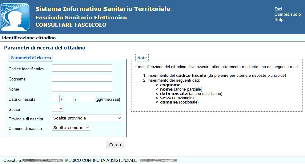 5.3. Fascicolo Sanitario Elettronico La componente Fascicolo Sanitario Elettronico (FSE) mette a disposizione dell utente la possibilità di consultare il FSE dell'assistito.