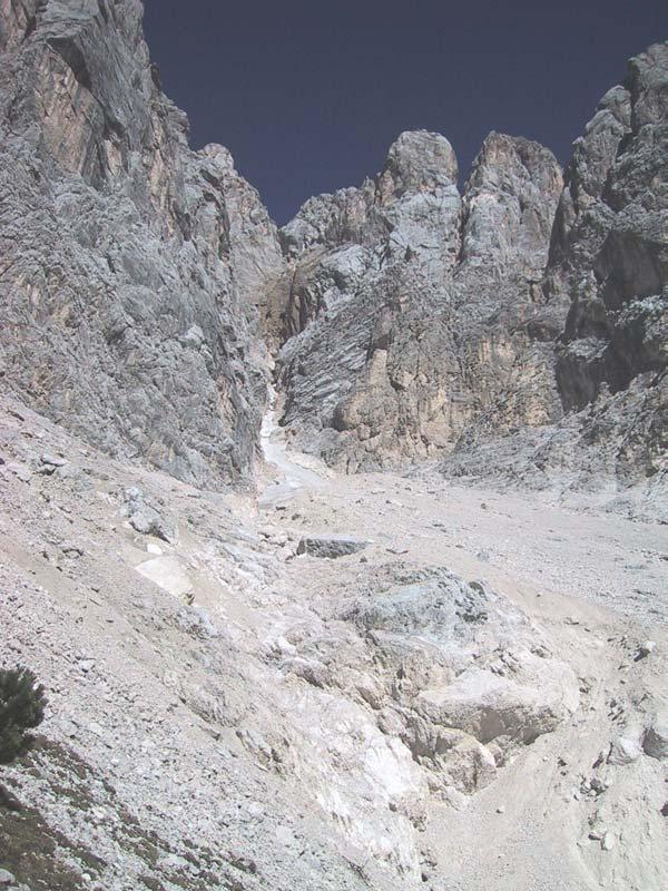 Aree sorgenti di sedimento falde detritiche Fiames (Dolomiti) Torrente Rudan