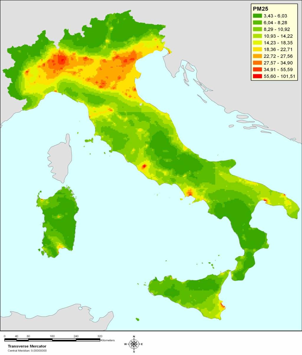 VIIAS pone le basi per la valutazione integrata dell impatto su ambiente e salute in Italia Attraverso l uso della modellistica su base nazionale o locale che consente di avere mappe
