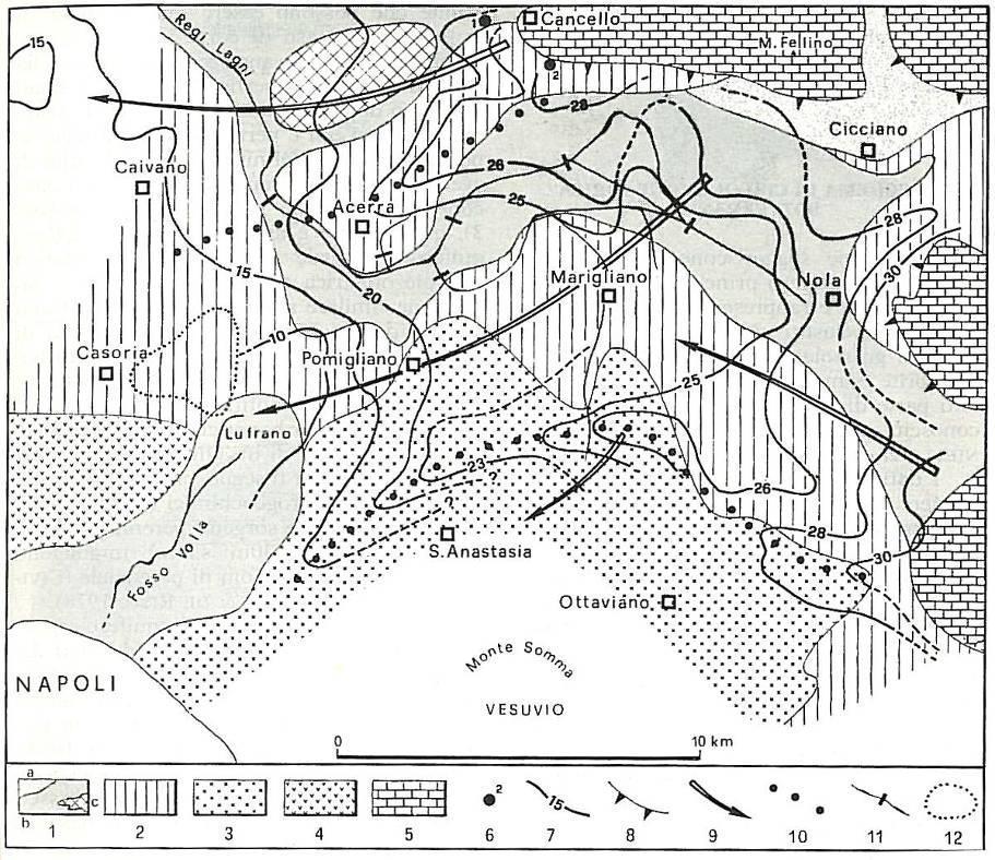 falda, per il settore del fosso Volla, sembrano essere pressoché identiche, ovvero a luoghi più basse di 1-1,5 m circa (Esposito & Piscopo, 1997) (vd. fig. 11).