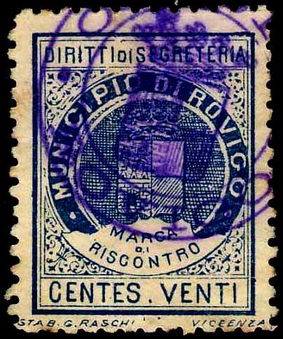 50 arancio 1915/< Stampa mm. 22x27.