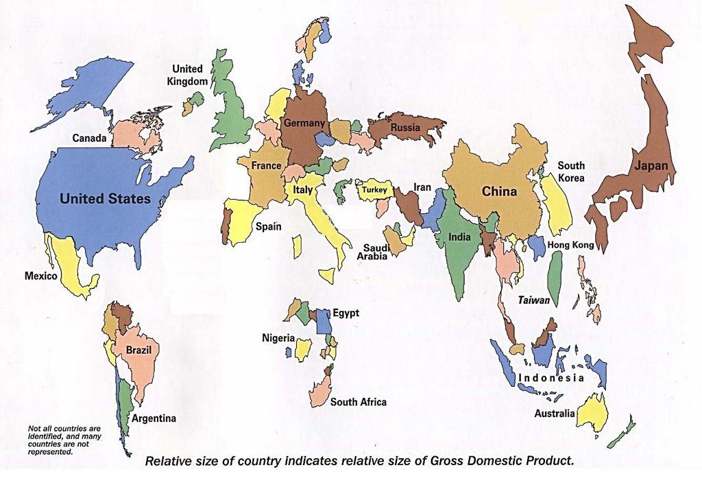 La distribuzione del PIL mondiale La
