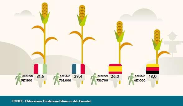 Primi in Europa nell agricoltura L Italia è il primo Paese in Europa per valore aggiunto nel settore dell agricoltura, silvicoltura e pesca, con 31,6 miliardi di euro rappresenta nel 2016 il 16% del