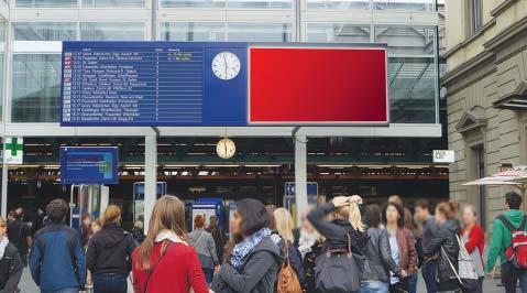 Formati Rail eboard Il Rail eboard figura tra le più grandi superfici pubblicitarie digitali disponibili in Svizzera.