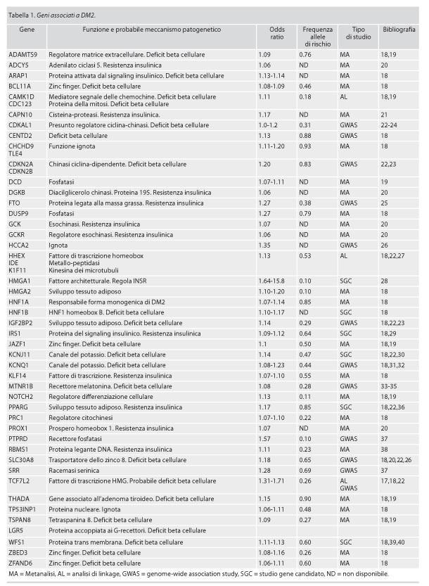 LOCI MUTATI PATOGENICI la suscettibilità genetica incide del 40% nel rischio di sviluppo di dm2. le mutazioni qui riportate descrivono solo il 10% della suscettibilità genetica.