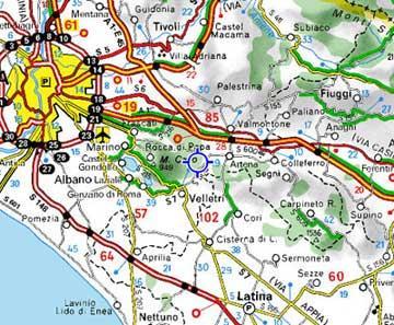 Allegato n 3 Auto : per chi viene dal Nord della Regione ( Viterbo - Rieti) o viene da Roma e dintorni: raggiungere il GRA di Roma e prendere la Roma/Napoli.