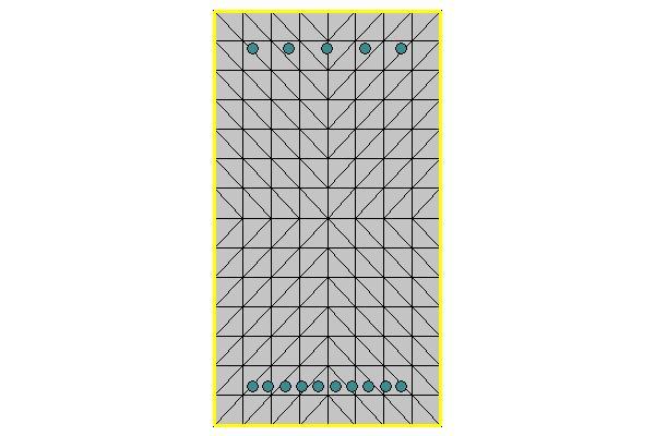 SPE.DOC.02 Mesh di calcolo Nodi Nodo x [mm y [mm 9 300.0 0.0 1054 5 0.0 0.0 1054 4 37.5 0.0 1027 3 75.0 0.0 1021 2 112.5 0.0 1015 1 150.0 0.0 1020 6 187.5 0.0 1015 7 225.0 0.0 1021 8 262.5 0.0 1027 133 300.