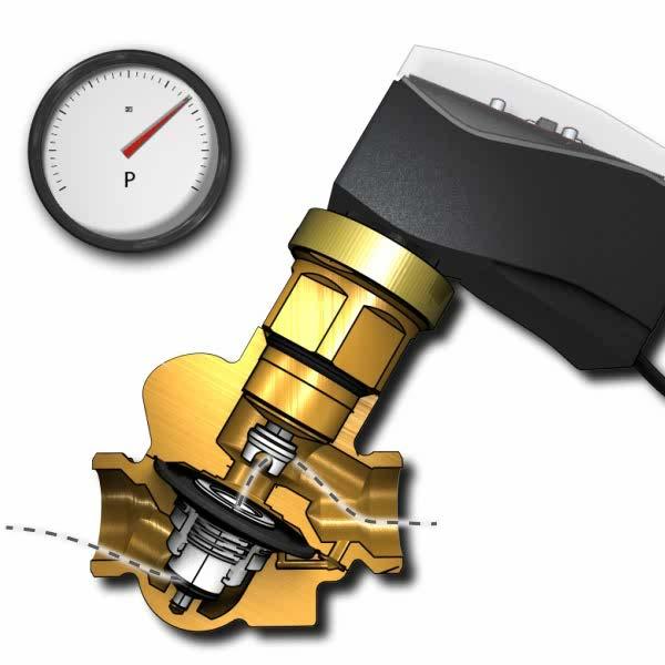 PIBCV Pressure Indipendent Balancing Control Valve Come funziona una AB-QM Danfoss La parte inferiore dell AB-QM è un regolatore