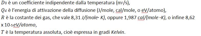 Coefficiente di diffusione D La temperatura ha una profonda influenza sulle velocità e coefficienti di diffusione.